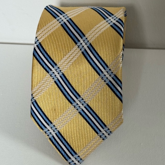 Nautica Yellow and Blue Plaid Tie - Picture 1 of 5